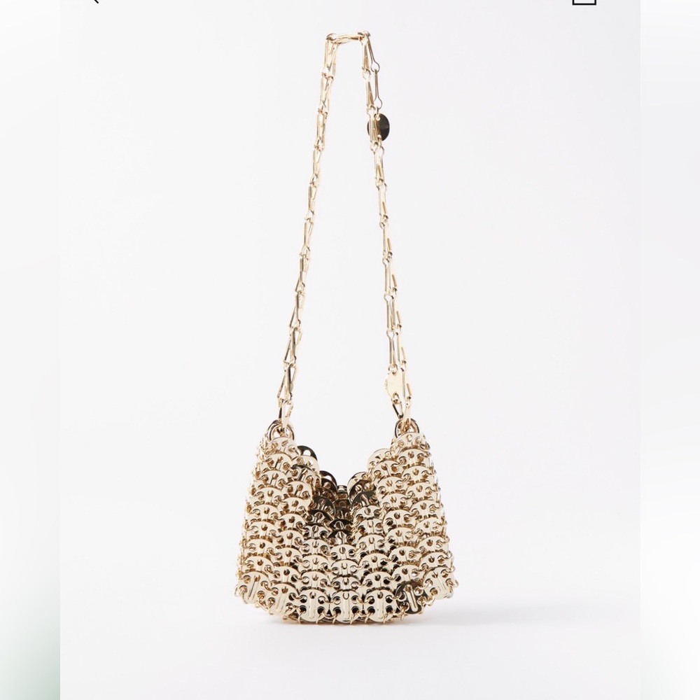 NWT Paco Rabanne 1969 Nano Bag in Gold
